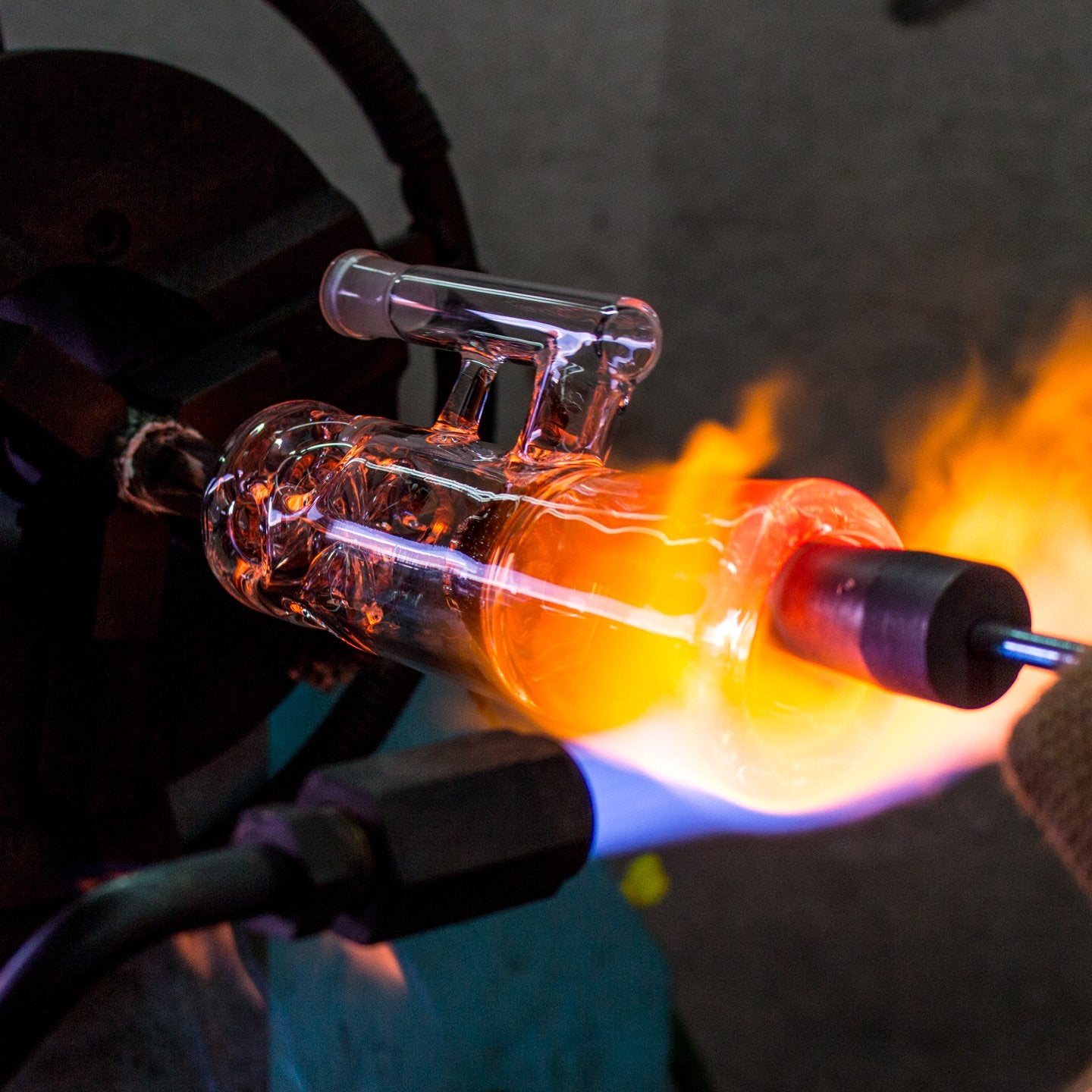 close up of a torch for glass blowing Stock Photo