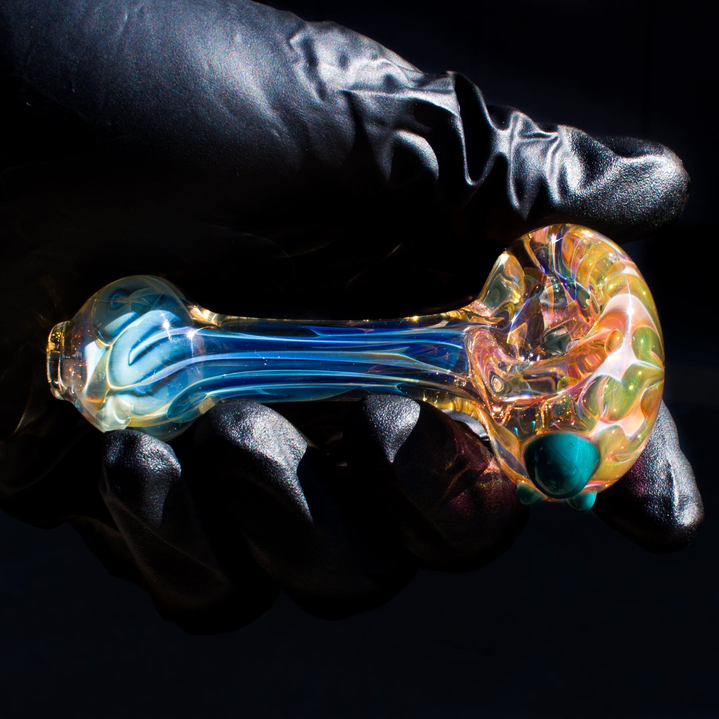 Golden color glass chillum weed smoking free shipping
