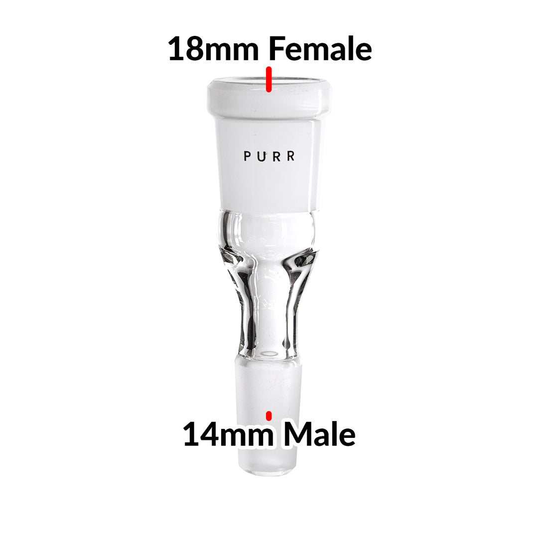 14mm Male To 18mm Female Glass Adapter Joint - Slide Bowl Extension For Hookah