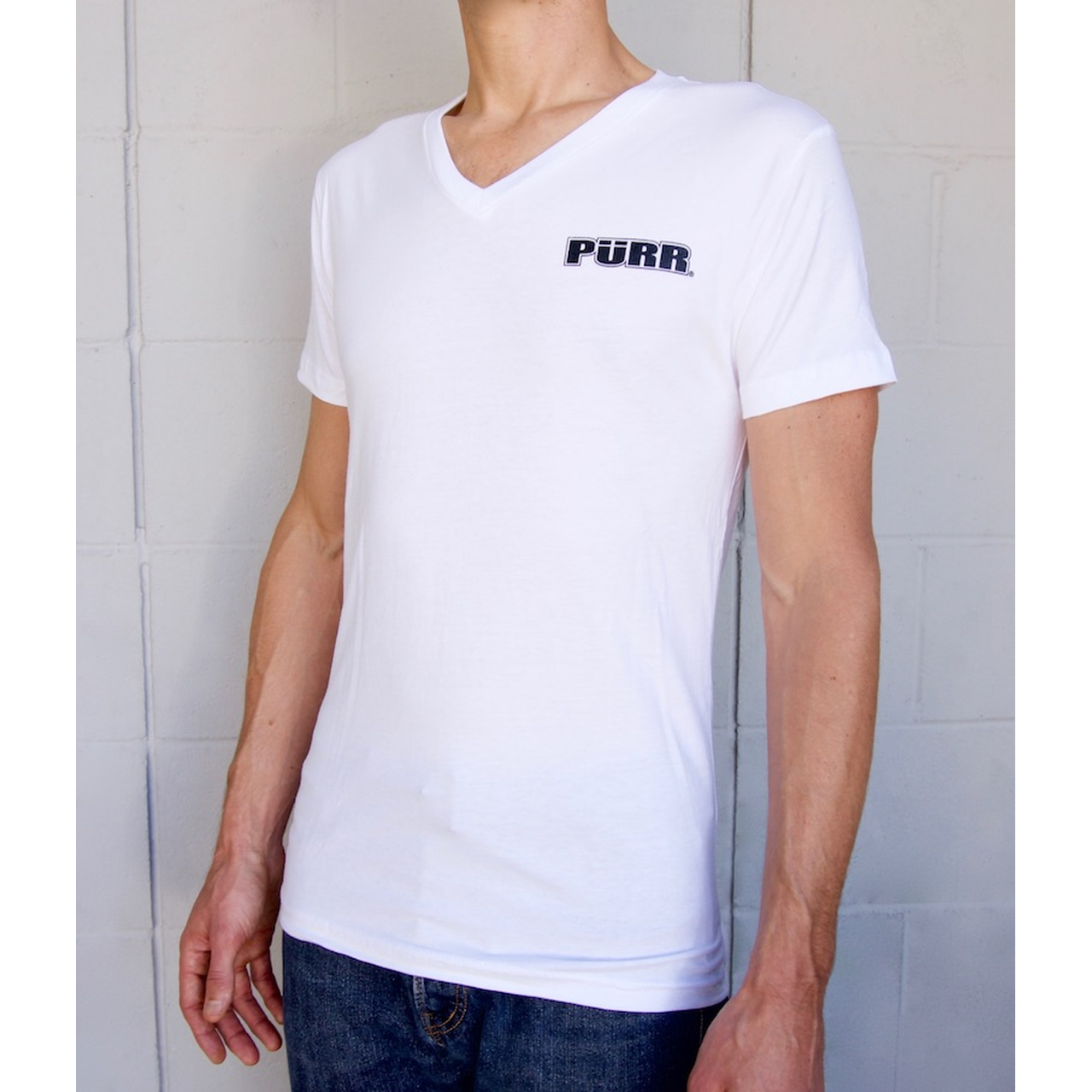 Purr Crew V Neck T-Shirt